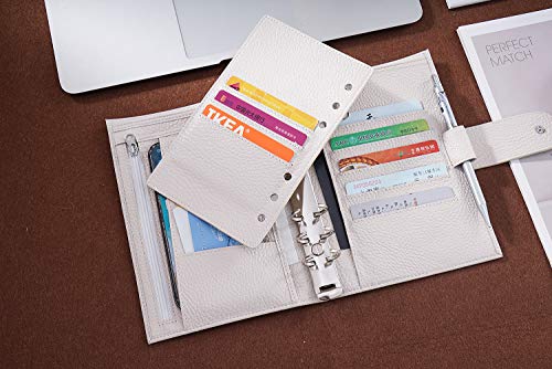 Moterm Personal Regular Rings Planner - Genuine Leather Binder Organizer (Pebble-Cream, 25Mm Ring) #TOP2