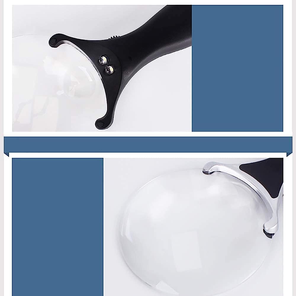 Lente d'Ingrandimento illuminata a LED con ingrandimento 3X 6X, Lente d'Ingrandimento Portatile Leggera, per Lettura, ispezione, Hobby, Lente d'Ingrandimento/Rossa