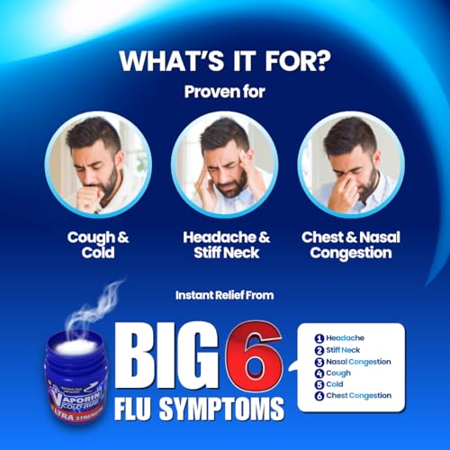 Image of Vaporin Cold Rub 10mL (Pack of 7) | Strong Relief for Cough, Cold, Nasal Congestion, Headache, Runny Nose, Chest Tightness, and Flu Symptoms