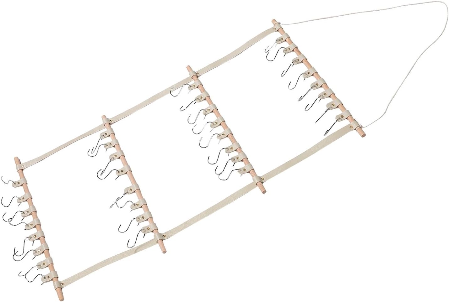 Wall-mounted Hair Accessory Organizer Rack for – Hairpin and Bow Holder with Hooks, Beige Hanging Hair Clip Storage for Nursery and ’ Room