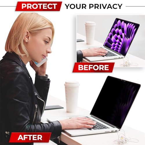 Image of SightPro Magnetic Privacy Screen for MacBook Air 13 & 13.6 Inch (2022-2026, M2-M5) Patented Removable Laptop Privacy Filter Shield and Protector