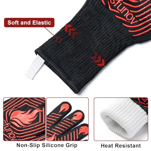 Husfunov Bbq Gloves, Heat Resistant Grilling Gloves thumb #3