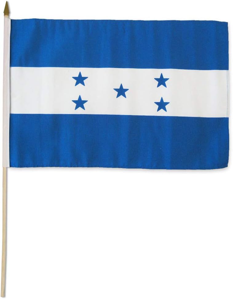Flags Importer Honduras Dozen 12x18” Stick Flags, Multicolor