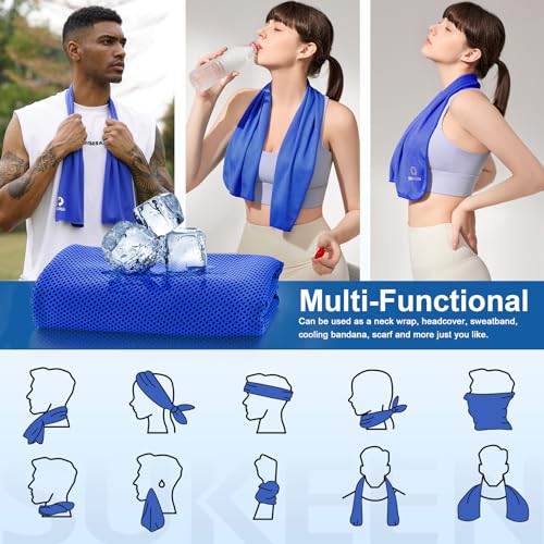 Sukeen 4 Pack Cooling Towels (40"x 12"), Cool Towels for Neck, Sport Sweat Rag for Gym, Cooling Rag, Cooling Towel for Yoga, Golf, Camping, Running, Workout, Camping, Fitness - image 5