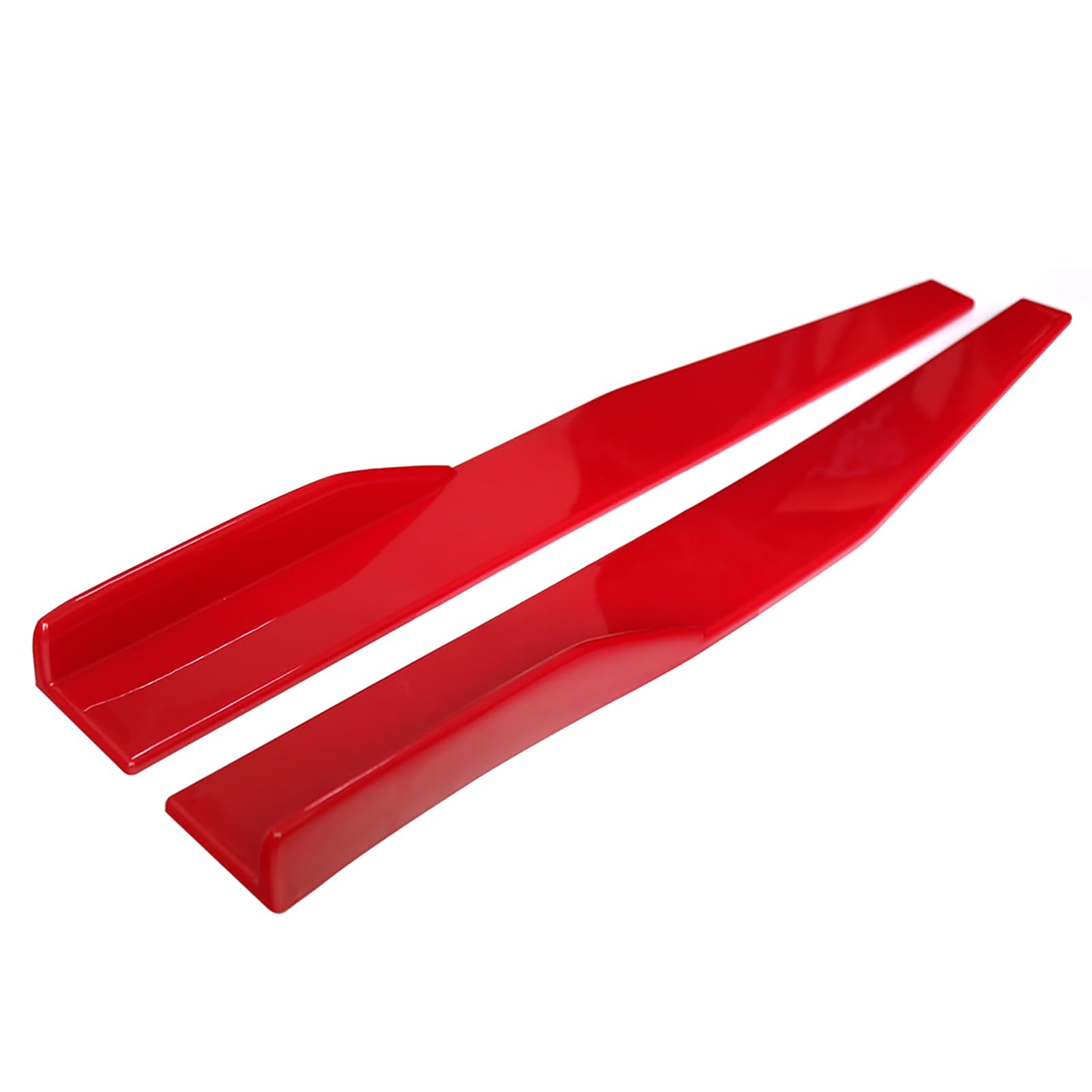 Par de faldas laterales universales de 74,5 cm para coche, estilo de fibra de carbono, kits de divisores laterales, estilo exterior automotriz negro brillante para Sedan Coupe (Roja)