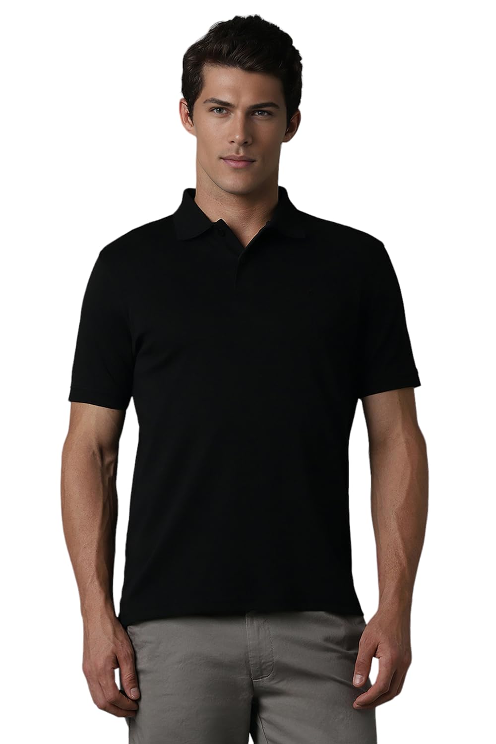 Louis Philippe Men's Cotton Regular Fit Solid with Softer Finish Better Lusture & Durable T-Shirt
