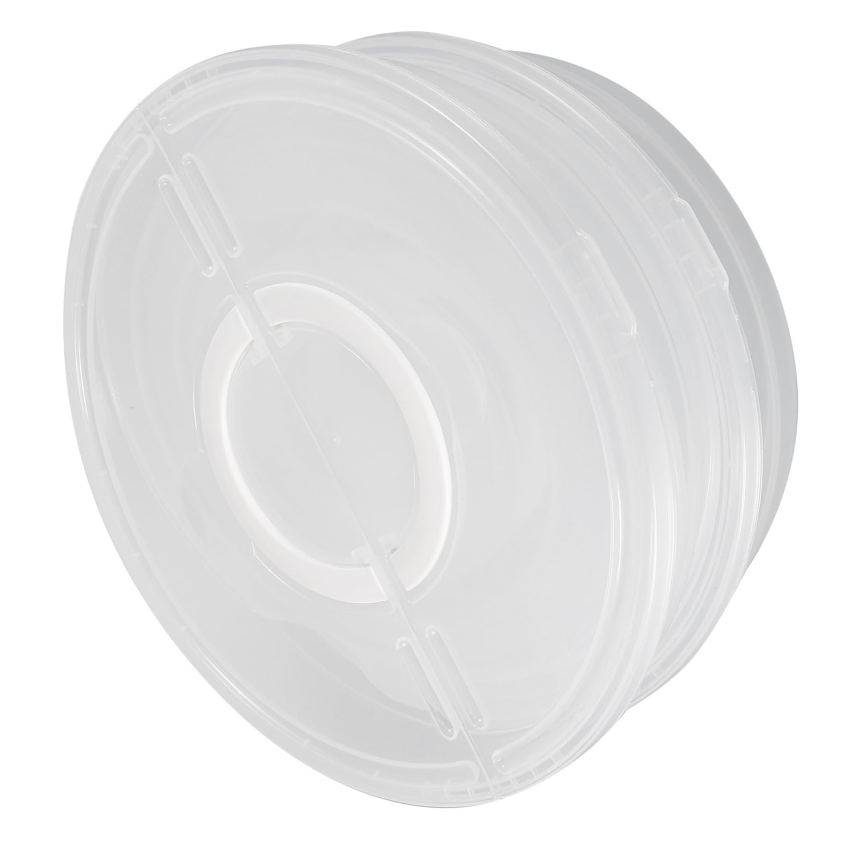 SHOWERORO Recipientes para Almacenar Alimentos Apto para Microondas con Tapa y Asa y Lavavajillas Juego de 2 Soporte para Pizza Caja de Pastel con Tapa, Plástico Resistente para Sobras