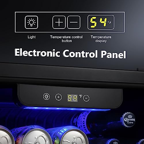 Image of Antarctic Star 95 Can Beverage Refrigerator Cooler - Small Wine or Champagne Cooler， Mini Fridge Soda or Beer, Electronic Temperature Control,Small Drink Dispenser,for Home and Bar,2.5Cu.Ft,Black