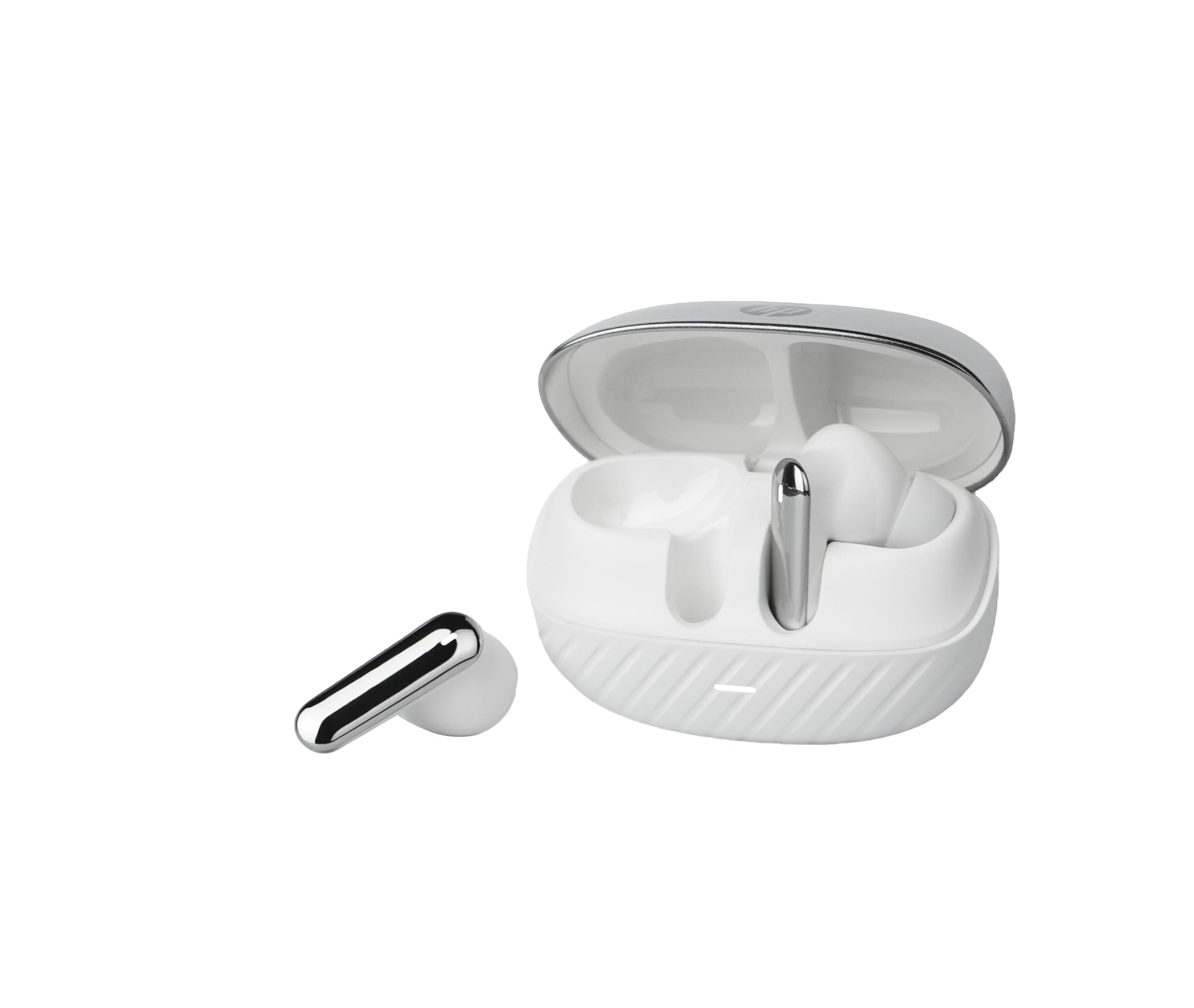 HP H250 Wireless Earbuds; Upto 80 Hours Playtime; Fast Charge; Water Resistant; Compatible with Tablets, Smartphones, PCs, and Other Devices with Bluetooth, 1 Year Warranty, Metallic (AB3D6AA) — Amazon image 2