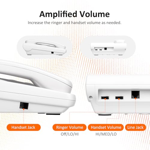 Big Button Phones for Elderly and Dementia Sufferers Loud Ringer House Landline Telephone with Speed Dialing Volume Control, Hands-free Corded Phones for Hearing, Visually Impaired - Image 5