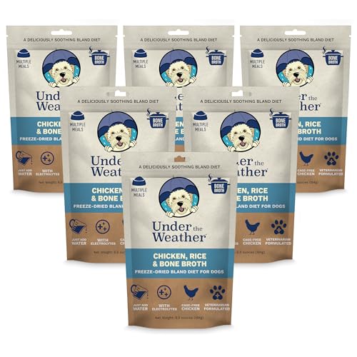 Under the Weather Easy to Digest Bland Diet for Sick Dogs - Always Be Ready - Contains Electrolytes - Gluten Free, All Natural, Freeze Dried 100% Human Grade Meats - Chicken, Rice & Bone Broth