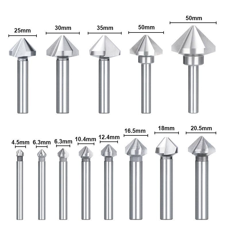 Cortador De Biselado De 90 Grados, Taladro Avellanador, Herramienta De Perforación De Agujeros De Metal Y Madera De Acero De Alta Velocidad De 3 Flautas,50mm