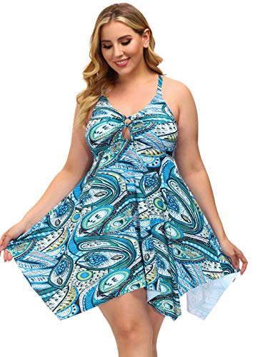 Hanna Nikole Women's Plus Size Tankini Swimsuit With Boyshorts Two Piece Bathing Suit 28W #TOP2