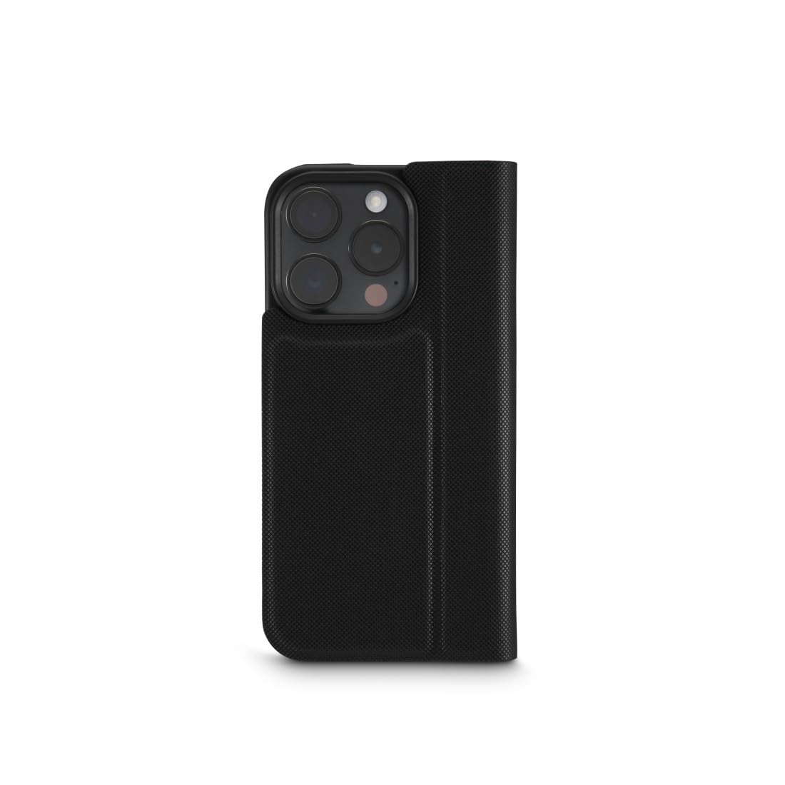 Cover per iPhone 15 flessibile opaca fotocamera protetta - nera - Italiano