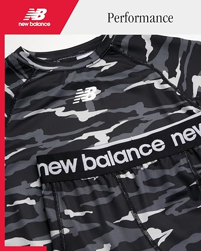 New Balance Boys Thermal Underwear Set - 2 Piece Athletic Performance Base Layer Thermal Shirt and Long Johns for Kids (2T-7)3
