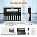 MiBOXER 18650 Battery Charger, 8-Bay Smart Charger with Automatic LCD Display, Fast Charge Rechargeable Li-ion LiFePO4 Ni-MH Ni-Cd AA AAA C 21700 26650 13650 16340 18350 18700 RCR123