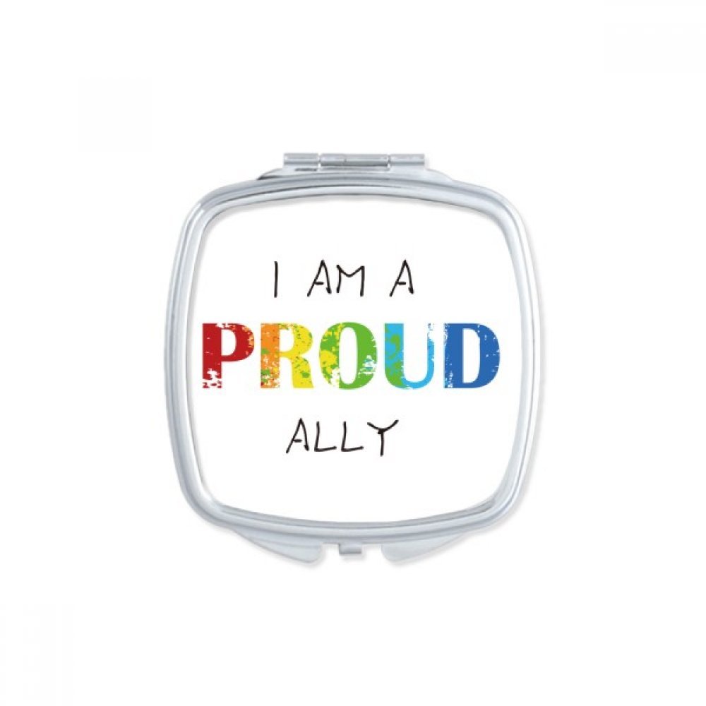Miroir de poche arc-en-ciel LGBT Je Vote Aujourd'hui de forme coeur accessoire maquillage portable