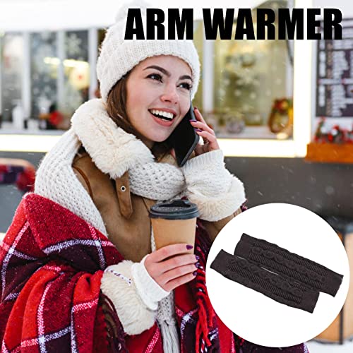 Luvas femininas para clima frio - Luva de lã com orifício para o polegar sem dedos para ambientes fr