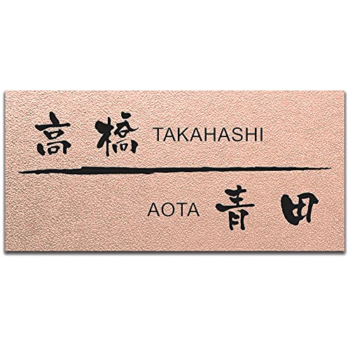 【120×56mm】表札 二世帯向け アクリル 【貼るだけ】 戸建 マンション プレート 玄関 看板 刻印 おしゃれ シンプル 会社 屋外 新築