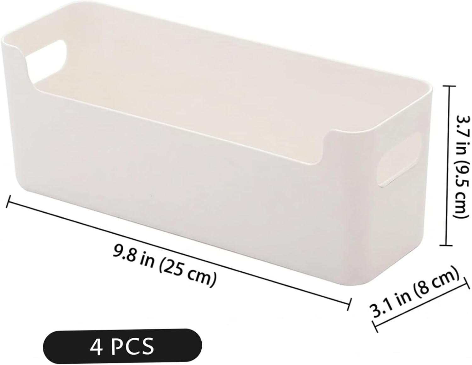 4 Pack Cabinet Door Basket, No Drill Cabinet Door Organizer with Adhesive, Space Saving Storage Box for Kitchen Bathroom, White.
