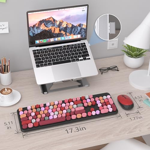 Image of UBOTIE Colorful Wireless Keyboard and Mouse Combo (Black-Colorful)