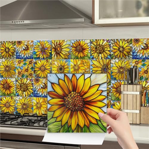 Pegatinas de pared de girasol para dar vida y color a tu cocina y sala de estar 3
