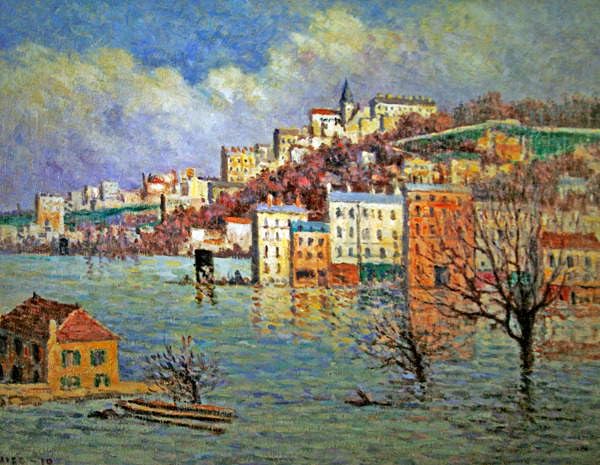 Affiche Toile Inondation à Sèvres Maximilien Luce pour habiller un mur vide avec élégance 60x90