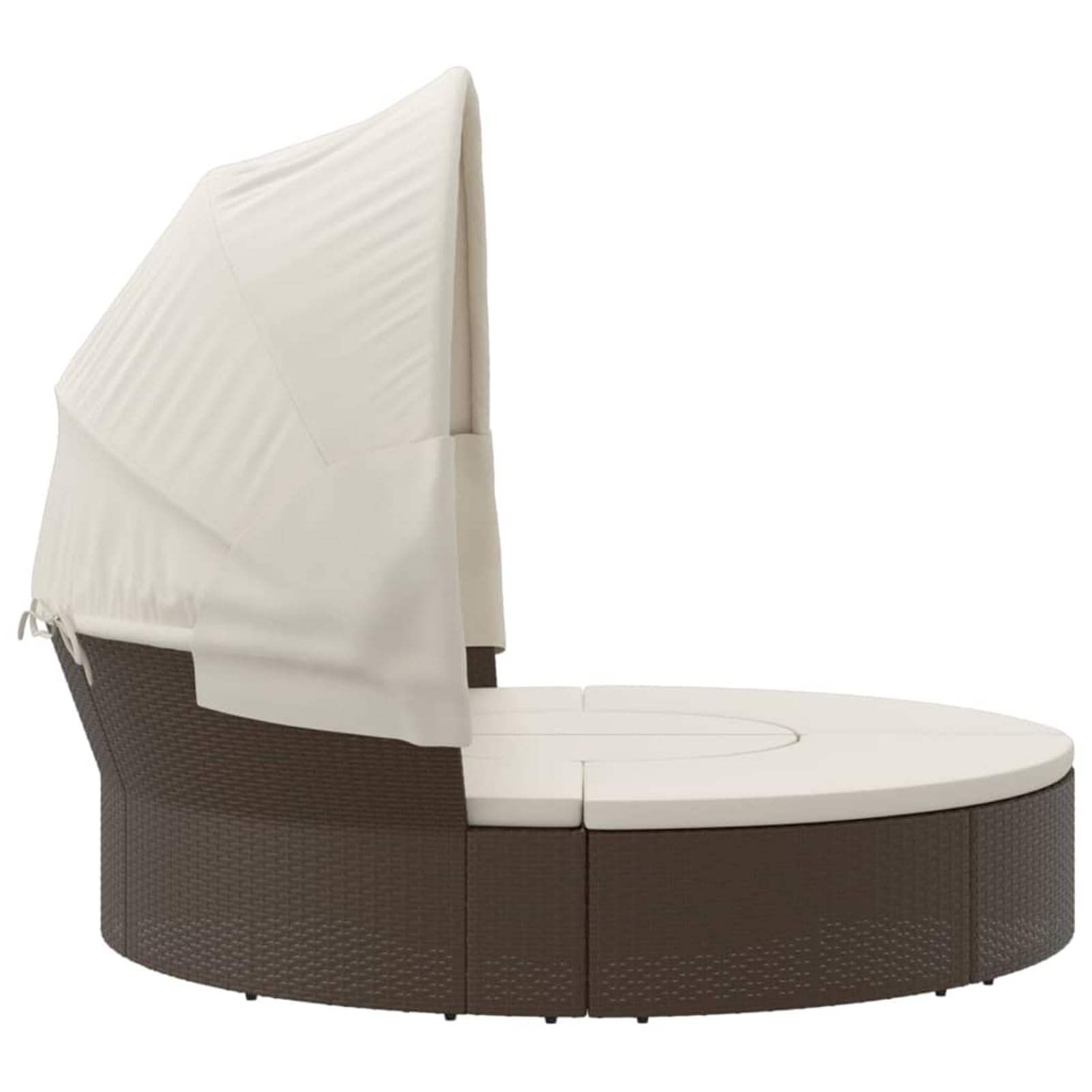 Homgoday Lit de Repos d'extérieur avec Auvent et Coussins Résine Tressée, Bain de Soleil de Jardin, Lit de Camping pour Plage, Extérieur, Balcon, Terrasse A