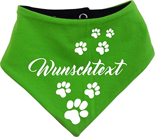 beidseitiges Multicolor Hunde Wende- Halstuch (Fb: Navy-Lime) (Gr.3 - HU 36-44 cm) mit Ihrem Wunschtext