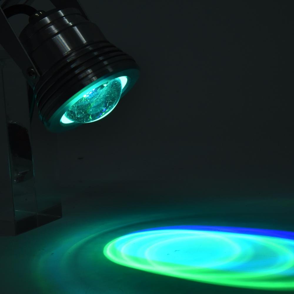 Garsent Luci a LED da Immersione, 12V 10W RGB LED IP65 Lampada da faretto per Acquario Impermeabile con Telecomando per Paesaggio, Piscina, Stagno, Acquario, ECC.(Argento)