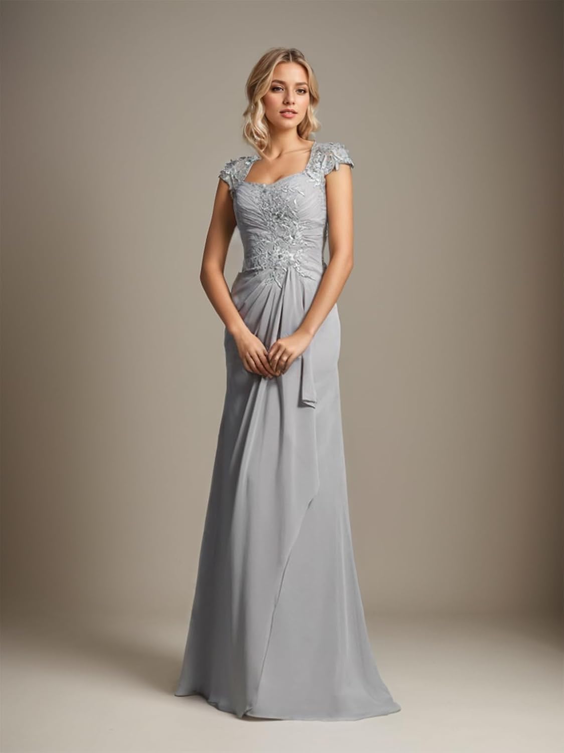 Sheath/Column Elegant Wedding Guest Dress Luxury Mother of The Bride Dress Sweetheart Chiffon Sweep/Brush Train Applique 2024 3 51ybFbvIunL. AC SL1500 Influencerstyle.co