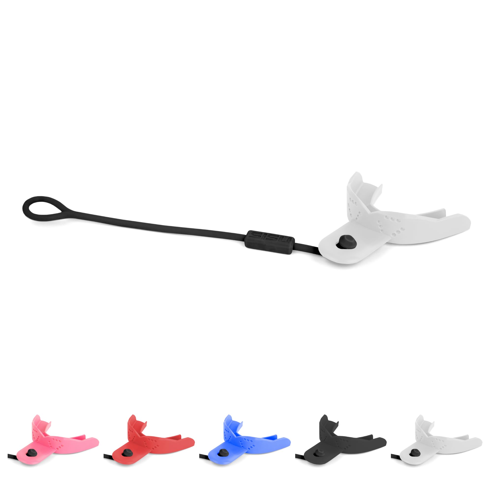 Tether Adult Mouthguard - Pre-Formed Protection with Strap for Football, Hockey, Lacrosse, Caged-Helmet Sports - Remoldable Up to 20 Times - Works for Braces - Non Toxic