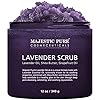Lavender Oil Body Scrub Exfoliator with Shea Butter and Grapefruit Oil by Majestic Pure - Exfoliate & Moisturize Skin, Fights Acne - 10 oz