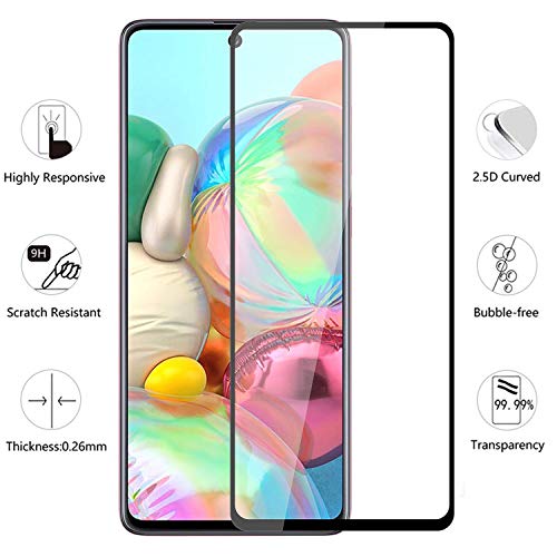 Image of Tempered Glass Screen Protector Compatible For Samsung Galaxy M31S, A51, A52, A53 With Edge-To-Edge Protector And Easy Installation Kit, Pack Of 1, Black