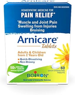 Boiron Arnicare Tablets, 60 Tablets, Homeopathic Medicine for Muscle and Joint Pain Relief, Swelling from injuries, Bruise...