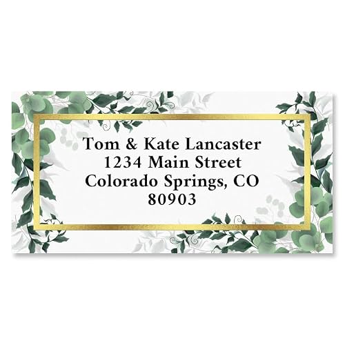 Colorful Images Lux Florals Foil Return Address Mailing Labels, Personalize with Name & Address, Set of 144 Self Adhesive, Easy Peel Flat Label Sheets, Large, 1 Design