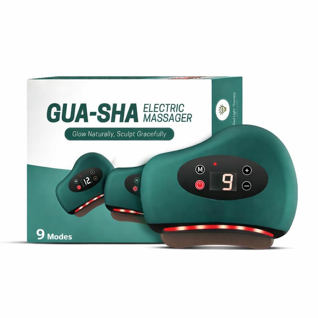 Electric Gua Sha Massager With 9 Modes | Red Light Therapy | Heat Therapy Facial Massager | Scraping Tool For Acne Control, Anti-Wrinkle & Anti Ageing A1-image-46