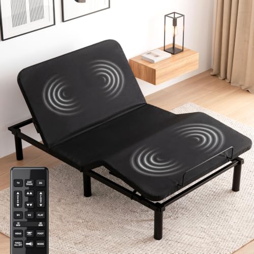 Twin XL Adjustable Bed Frame with Massage,Dual Motors Electric Bed Base by Mixcous - Used condition - US$254.94