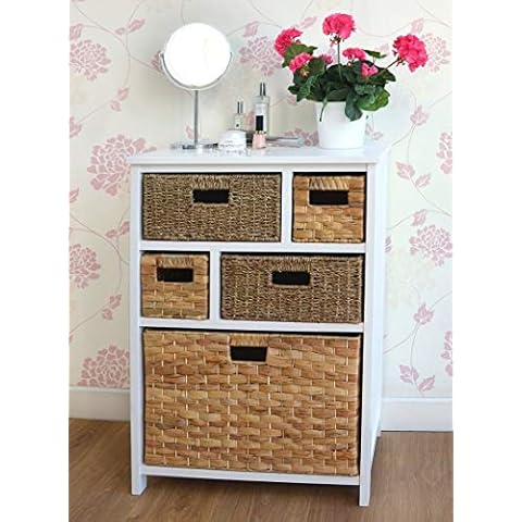 Tetbury White Storage Unit with 5 Drawers Cover