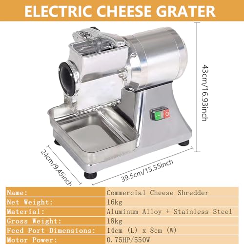 Rallador eléctrico para queso comercial de 550W miniatura 6