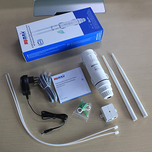Ac600 Long Range Outdoor Wifi Extender Weatherproof With Ethernet Port, Mymax Dual-Band 2.4+5Ghz 600Mbps Outside Poe Access Point(Ap)/Router/Wireless Repeater/Signal Booster Amplifier In 2-Antenna #TOP6