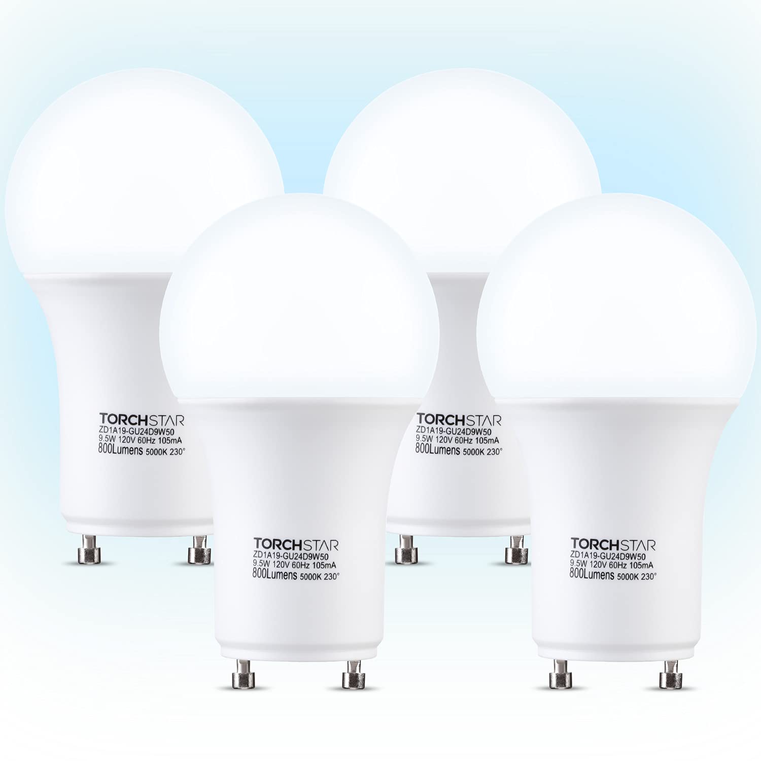 TORCHSTAR Dimmable GU24 LED Light Bulb, 60W Equivalent 2