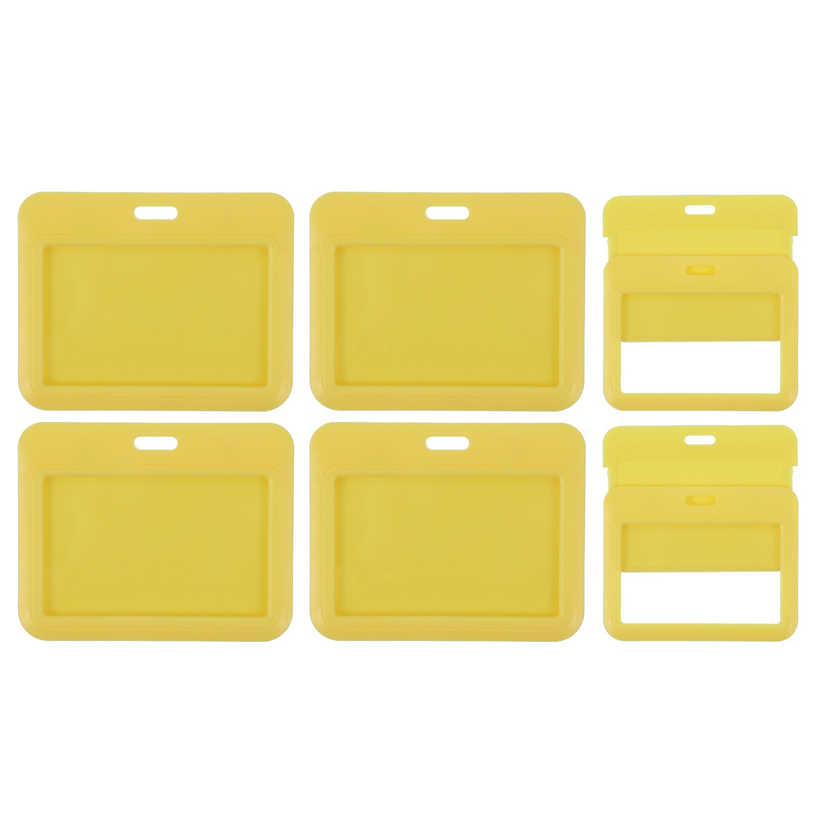 PATIKIL 6 Pack Clear Badge Holder, Plastic ID Badge Holder Clear Window Horizontal ID Protector Clips for Credit Cards Proximity Key Cards Licenses, Yellow