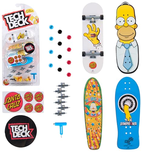 Tech Deck, Pack de 4 fingerboards Ultra DLX, skates simples, minipatinetas colecionáveis e personalizáveis, brinquedos para crianças a partir dos 6 anos