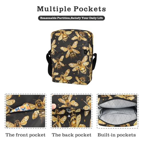 KLL Realistic Bee Yellow mens messenger bag Vegan Leather shoulder bag men Casual Ladies Shoulder Handbags2