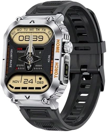 Outdoor Smart Watch With HD Display - Black & Silver
