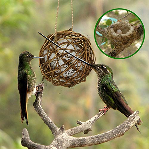 COYMOS Hummingbird Nesting, Globe Hummingbird House with Soft White Fiber for Nesting (2 Pack) - Thumbnail 4