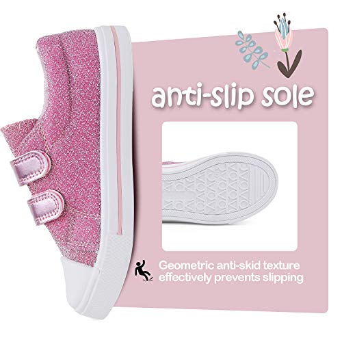 Image of KomForme Toddler Sneakers for Boys and Girls Cartoon Dual Hook and Loops Sneakers Baby Canvas Shoes | Comfortable, Lightweight