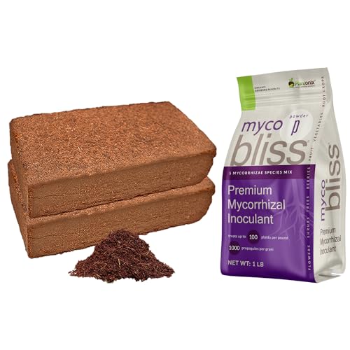 Coco Coir 650gm Bricks (2-Pack) + Myco Bliss Powder (1lb)