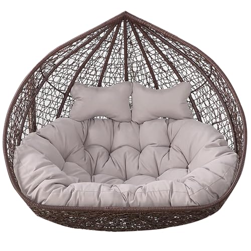 2 Personen Hängesesselkissen Doppel Hängesessel Sitzkissen Dicker Schaukel Hängekorb Sitzkissen Doppeltes Hängestuhl Polster Auflag Für Patio Garden Outdoor Indoor(Color:Hellgrau)